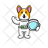 icons for cute astronaut dog
