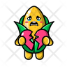 icon for cute corn is broken heart