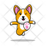 cute dog kicking icons free