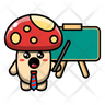 icon for cute mushroom doing a presentation