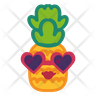 cute smile pineapple icon svg