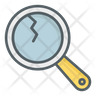 broken magnifying glass symbol