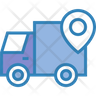 icons of delivery truck pin