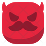 devil face and mustache icon