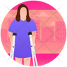 crutches woman icon png