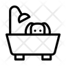 icons for dog bath tub