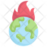 earth on fire icon