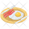 fried eggs bacon icon