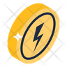 thunder coin icon svg