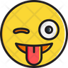 face with stuck out tongue and winking eye icon png