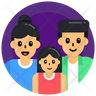 parents with daughter icon