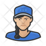 icon for female baseball player