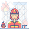 female firefighter logo