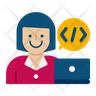 free female information officer icons