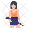 woman shooter logo