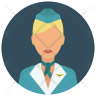 free female flight attendant icons