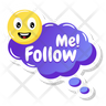 icons of follow me text