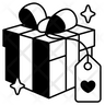 gift box with heart tag icon
