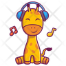 icon giraffe listening music