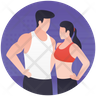 gym couple icons