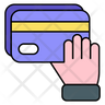 hand atm card symbol