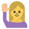 free hand raise female icons