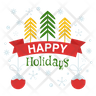 happy holidays sticker icon