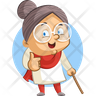 happy old lady icon svg