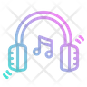 icons of headphones listening