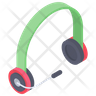 icons of headset with mic