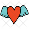 fly heart icon download