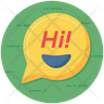 icon hello message