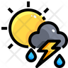 isolated thunderstorms icons