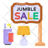 free jumble sale sign icons