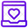 laptop love icon png