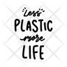 icon less plastic more life