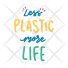 icon for less plastic more life