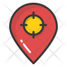 location pin red and white logo