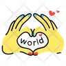 heart hand icon png