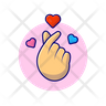 finger heart symbol