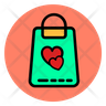 icon for valentine shopping
