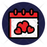 free love calendar icons