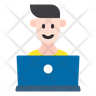 icon for man using laptop