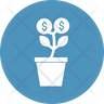 money growth chart icon svg