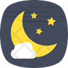 icons of crescent moon and stars