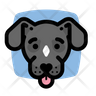 mutt black dog icon png