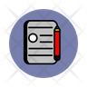 icons for pen and diary