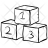 counting blocks icon