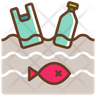 icon for plastic garbage in fish