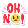 icons of oh no sticker